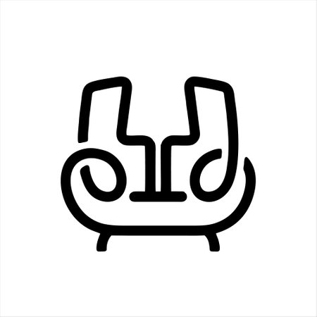Sofa line icon. Furniture symbol. Vector illustration.のイラスト素材