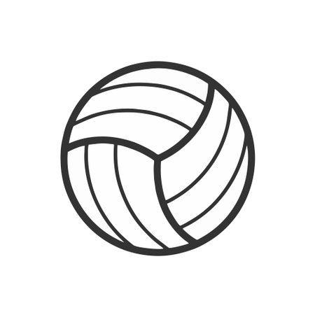 Volleyball ball icon in flat style. Volleyball vector illustration on white isolated background. Sport equipment business concept.のイラスト素材
