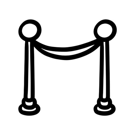 Rope barrier vector, Barrier related line design icon editable outlineのイラスト素材
