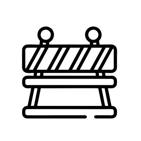 Traffic barrier icon vector. A thin line sign. Isolated contour symbol illustrationのイラスト素材