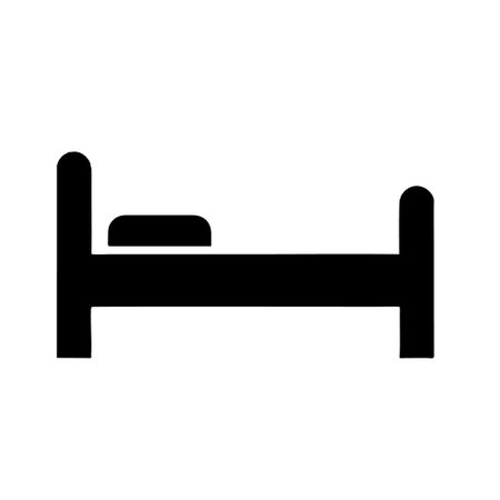 Bed icon. Hotel symbol on white background. Flat style. Vector illustration.のイラスト素材
