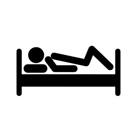 Hospital bed icon. Flat style black icon on white background.のイラスト素材