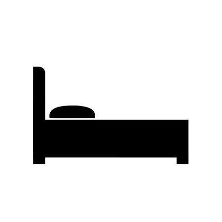 Bed icon. Bed vector icon isolated on white background. Bed vector icon.のイラスト素材
