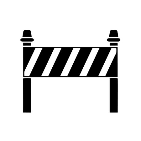 Barricade icon. Black and white vector illustration. Flat style.のイラスト素材