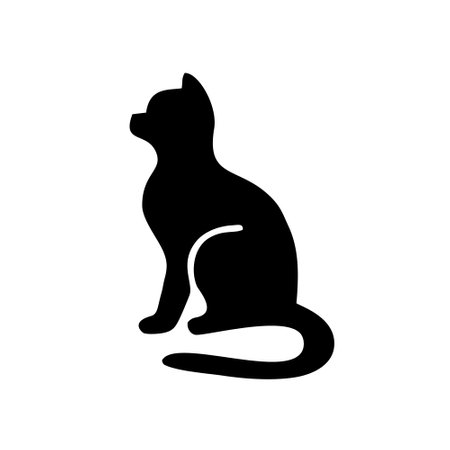Cat black icon, concept illustration, vector flat symbol, glyph sign.のイラスト素材