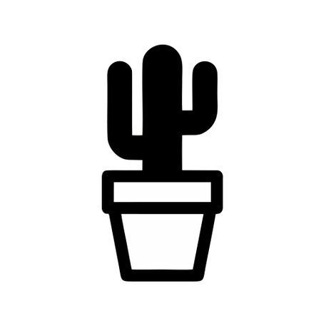 Cactus in a pot icon, vector illustration, flat design.のイラスト素材