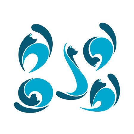 Funny stylized swan logo. Vector illustration of swan logo.のイラスト素材