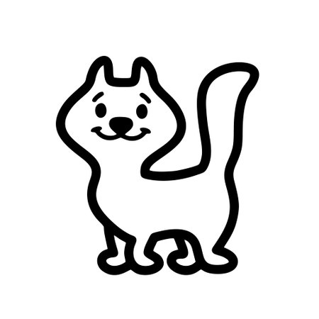 Cat icon vector. A thin line sign. Isolated contour symbol illustrationのイラスト素材
