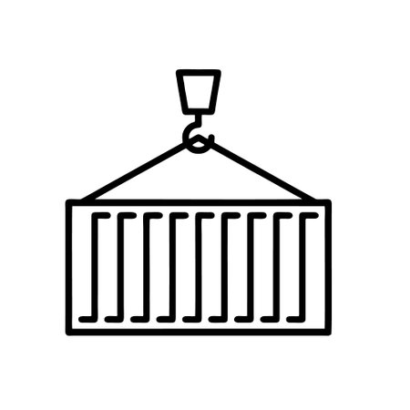 Cargo container icon, concept illustration, outline symbol, vector sign, linear symbol.のイラスト素材