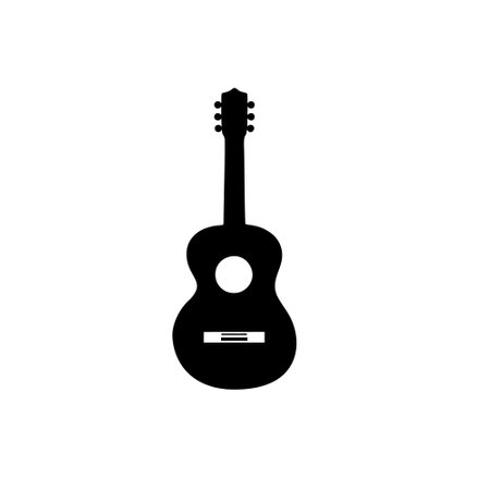 Guitar icon isolated on white background. Flat style. Vector illustration.のイラスト素材