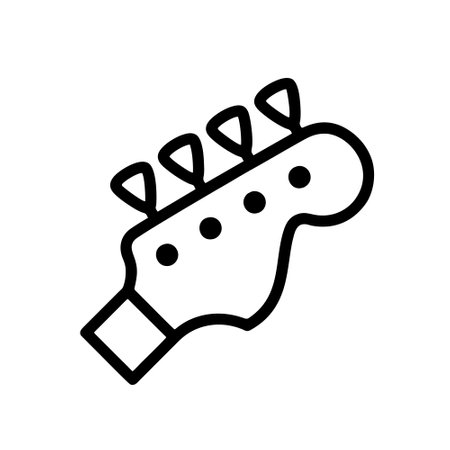 Guitar icon vector. A thin line sign. Isolated contour symbol illustrationのイラスト素材