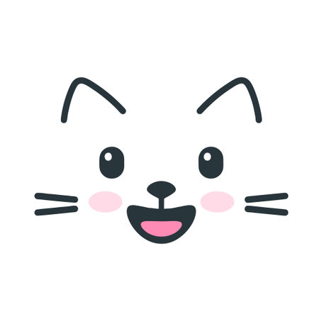 Cute cat face icon. Cartoon kawaii character. Vector illustrationのイラスト素材