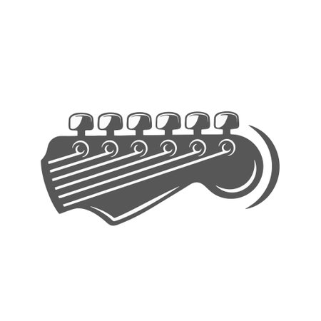 Guitar icon design template vector isolated on white background for graphic and web design.のイラスト素材