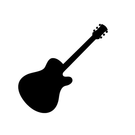 Guitar icon on white background. Flat style. Vector illustration.のイラスト素材