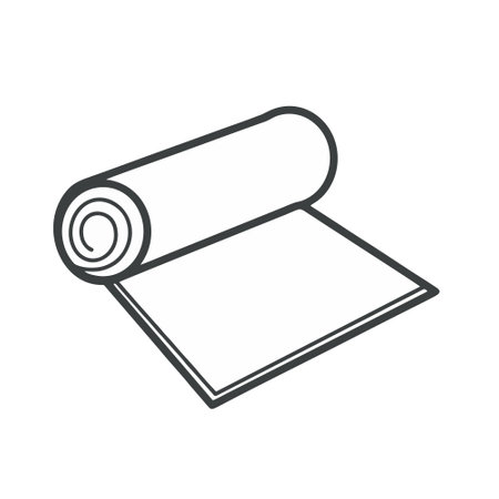 Yoga mat line icon. Vector illustration isolated on white background.のイラスト素材