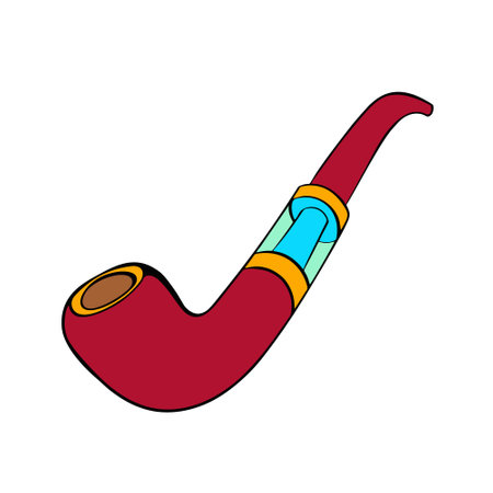 tobacco pipe icon image vector illustration design  blue and redのイラスト素材