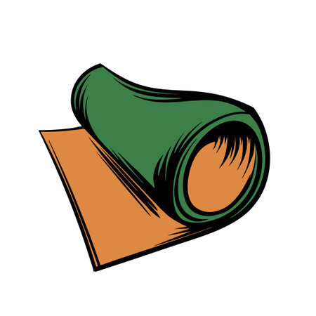 Roll of yoga mat icon vector illustration design graphic isolated on white backgroundのイラスト素材