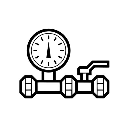 Pressure gauge icon on white background. Vector illustration in trendy flat style.のイラスト素材