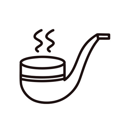 smoking pipe line style icon design, Pollution environment dirty danger industry and plant theme Vector illustrationのイラスト素材