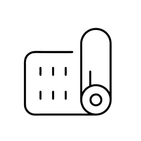 Fabric roll line icon, concept illustration, outline symbol, vector sign, linear symbol.のイラスト素材