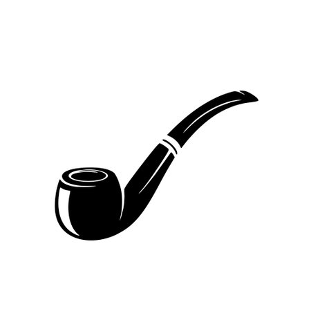 Smoking pipe icon. Vector illustration in black on white background.のイラスト素材