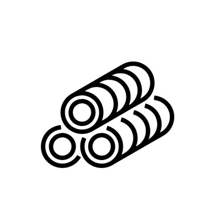 Rolls icon vector. A thin line sign. Isolated contour symbol illustrationのイラスト素材