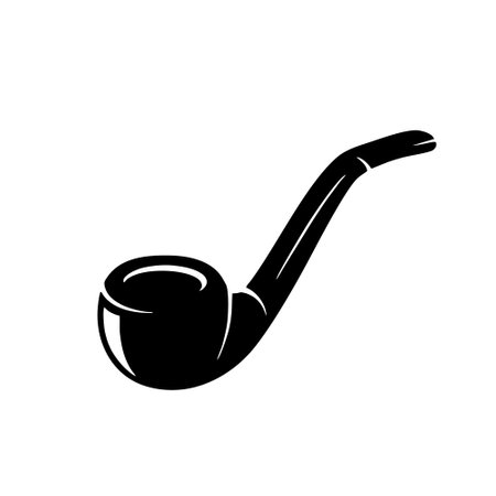 smoking pipe icon over white background, silhouette style concept, vector illustrationのイラスト素材