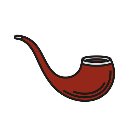 Smoking pipe icon. Vector illustration. Isolated on white background.のイラスト素材