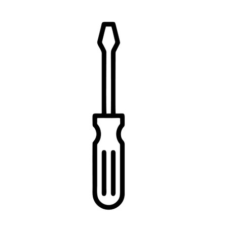 Screwdriver vector illustration, filled design icon editable outline.のイラスト素材