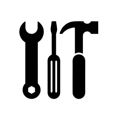 Tools icon. Hammer, wrench, screwdriver, hammer. Vector illustrationのイラスト素材
