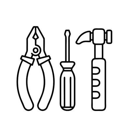 Tools line icon, concept sign, outline vector illustration, linear symbol.のイラスト素材