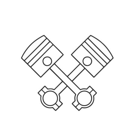 Piston icon in flat style. Engine vector illustration on white isolated background. Engine business concept.のイラスト素材
