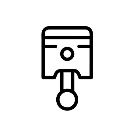 Piston icon vector. A thin line sign. Isolated contour symbol illustrationのイラスト素材