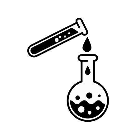 Laboratory glass icon, concept illustration, glyph symbol, vector flat sign.のイラスト素材