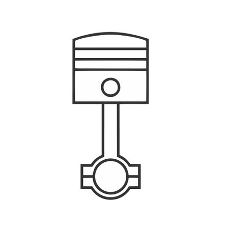 Piston icon in flat style. Engine vector illustration on white isolated background. Engine business concept.のイラスト素材