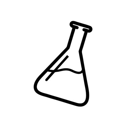 test tube icon vector. A thin line sign. Isolated contour symbol illustrationのイラスト素材