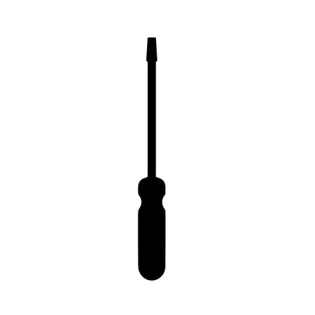 screwdriver tool icon over white background. silhouette style. vector illustrationのイラスト素材