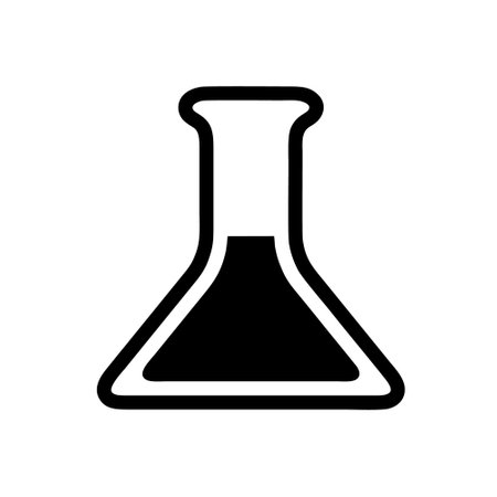 Flask icon vector. Black and white illustration. Flat design style.のイラスト素材