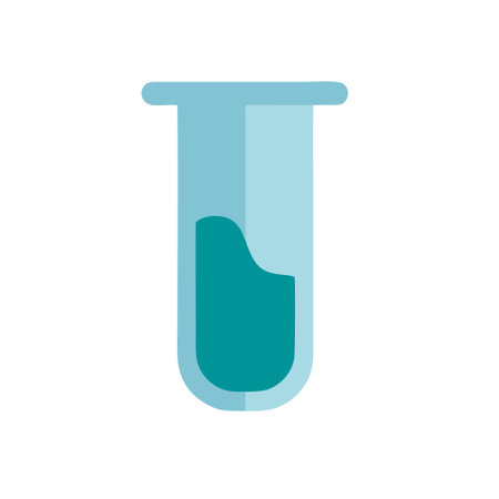 test tube laboratory icon vector illustration design graphic flat style blue and greenのイラスト素材