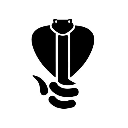 Cobra black icon, concept illustration, vector flat symbol, glyph sign.のイラスト素材