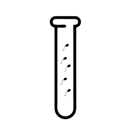 test tube icon over white background, half line half color style, vector illustrationのイラスト素材