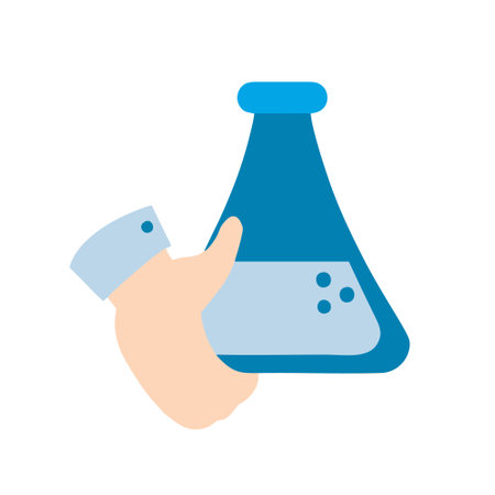 Chemistry flask flat icon isolated on white background for your web and mobile app designのイラスト素材
