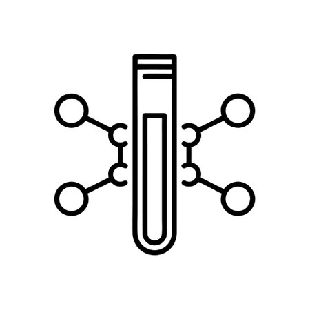 Test tube icon, concept illustration, outline symbol, vector sign, linear symbol.のイラスト素材