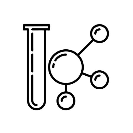 Chemistry icon, concept illustration, outline symbol, vector sign, linear symbol.のイラスト素材