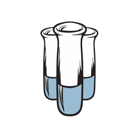 Vitamin pill icon in doodle style on a white backgroundのイラスト素材