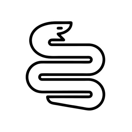 Snake icon vector. A thin line sign. Isolated contour symbol illustrationのイラスト素材