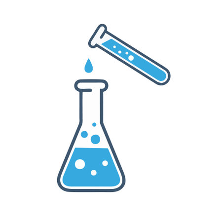 Laboratory glass icon on white background. Flat style vector illustration.のイラスト素材