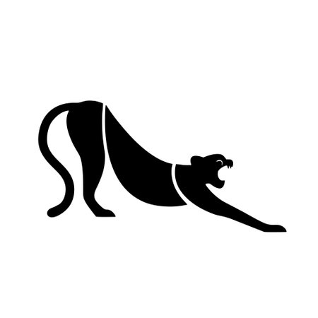 Lion black icon, concept illustration, vector flat symbol, glyph sign.のイラスト素材