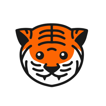 Tiger head vector, Chinese New Year related flat design icon.のイラスト素材