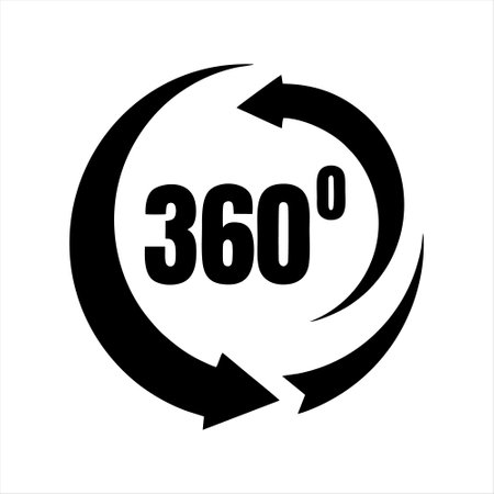 360 degrees icon, vector illustration. Flat design style eps 10のイラスト素材
